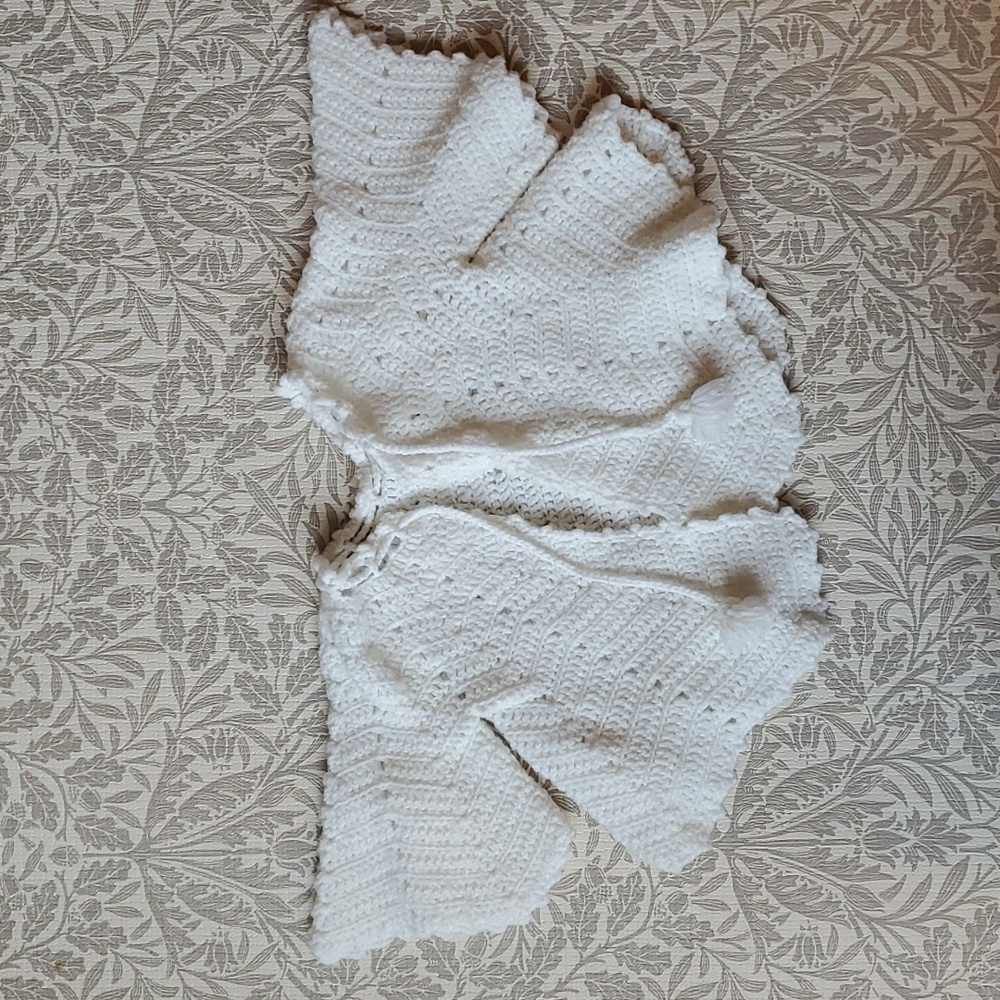 Handmade snow angel cardigan